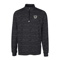 Las Vegas Raiders Cutter & Buck Throwback Logo Big & Tall Traverse Camo Print Stretch Quarter-Zip Pullover Top Black