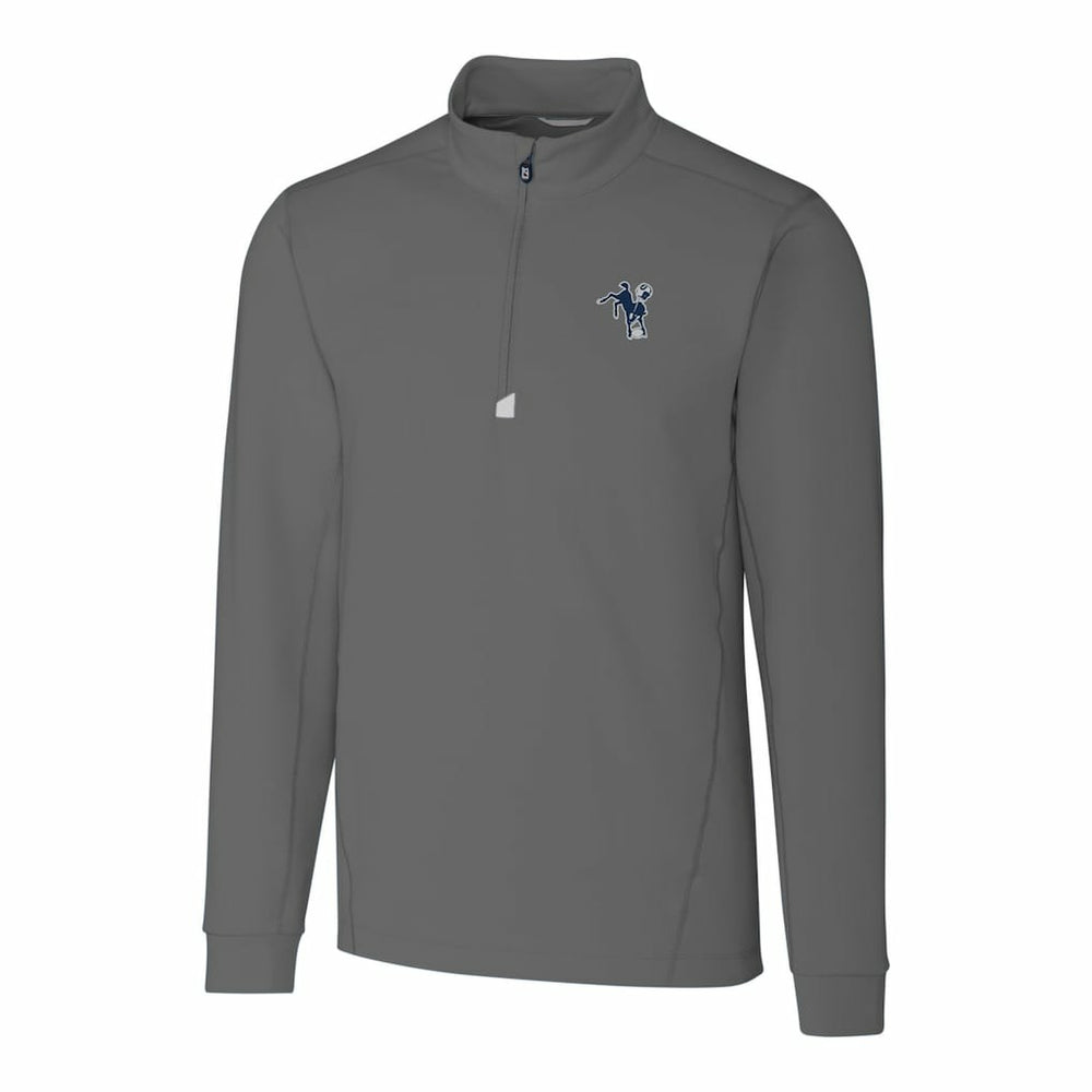 Indianapolis Colts Cutter & Buck Throwback Logo Traverse Stretch Quarter-Zip Big & Tall Pullover Top Steel