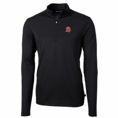 Tampa Bay Buccaneers Cutter & Buck Throwback Logo Virtue Eco Pique Recycled Quarter-Zip Big & Tall Pullover Top Black