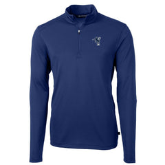 Indianapolis Colts Cutter & Buck Throwback Logo Virtue Eco Pique Recycled Quarter-Zip Big & Tall Pullover Top Royal
