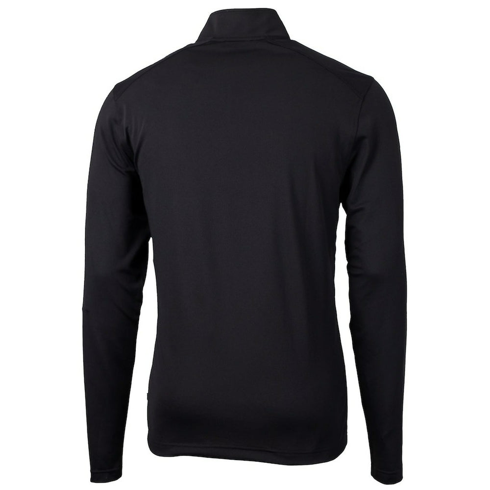 Miami Dolphins Cutter & Buck Throwback Logo Virtue Eco Pique Recycled Quarter-Zip Big & Tall Pullover Top Black