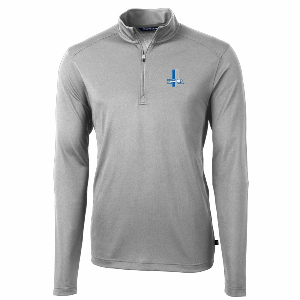 Detroit Lions Cutter & Buck Throwback Logo Virtue Eco Pique Recycled Quarter-Zip Big & Tall Pullover Top Gray