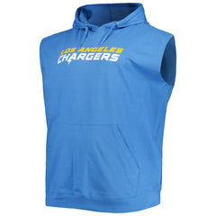 Justin Herbert Los Angeles Chargers Profile Big & Tall Muscle Pullover Hoodie Powder Blue