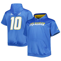 Justin Herbert Los Angeles Chargers Big & Tall Short Sleeve Pullover Hoodie Powder Blue