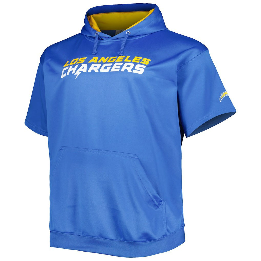 Justin Herbert Los Angeles Chargers Big & Tall Short Sleeve Pullover Hoodie Powder Blue