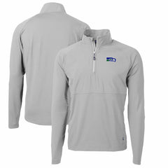 Seattle Seahawks Cutter & Buck Adapt Eco Knit Hybrid Recycled Quarter-Zip Throwback Pullover Top Gray