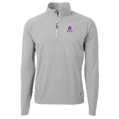 New England Patriots Cutter & Buck Adapt Eco Knit Hybrid Recycled Quarter-Zip Throwback Pullover Top Gray