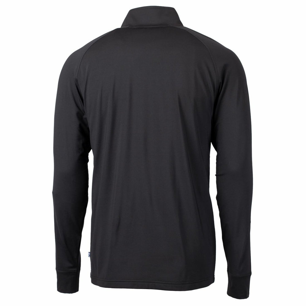 Tampa Bay Buccaneers Cutter & Buck Adapt Eco Knit Stretch Recycled Quarter-Zip Throwback Pullover Top Black