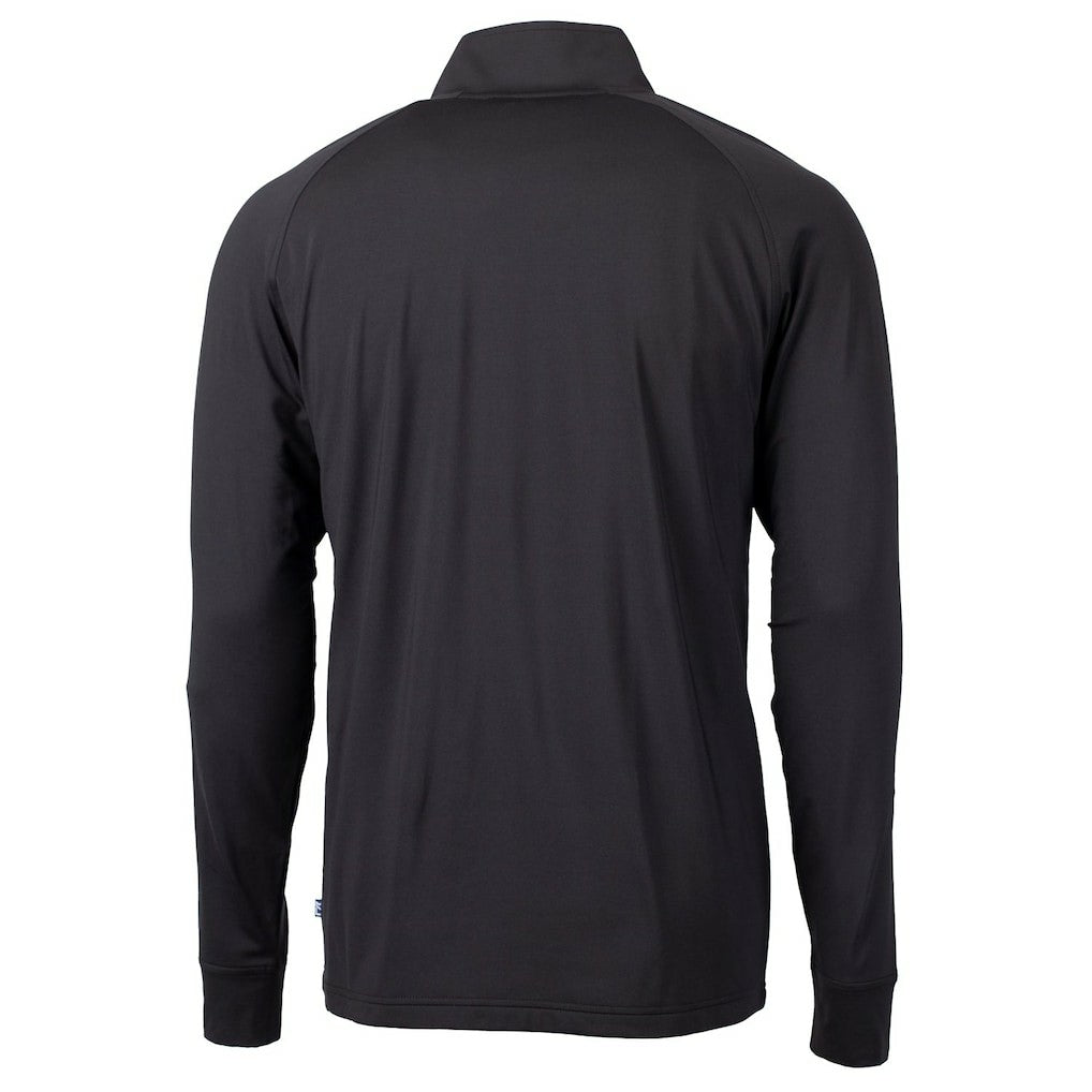 Atlanta Falcons Cutter & Buck Adapt Eco Knit Stretch Recycled Quarter-Zip Throwback Pullover Top Black