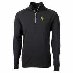 Green Bay Packers Cutter & Buck Adapt Eco Knit Stretch Recycled Quarter-Zip Throwback Pullover Top Black