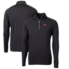 San Francisco 49ers Cutter & Buck Adapt Eco Knit Stretch Recycled Quarter-Zip Throwback Pullover Top Black