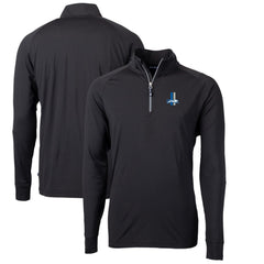 Detroit Lions Cutter & Buck Adapt Eco Knit Stretch Recycled Quarter-Zip Throwback Pullover Top Black