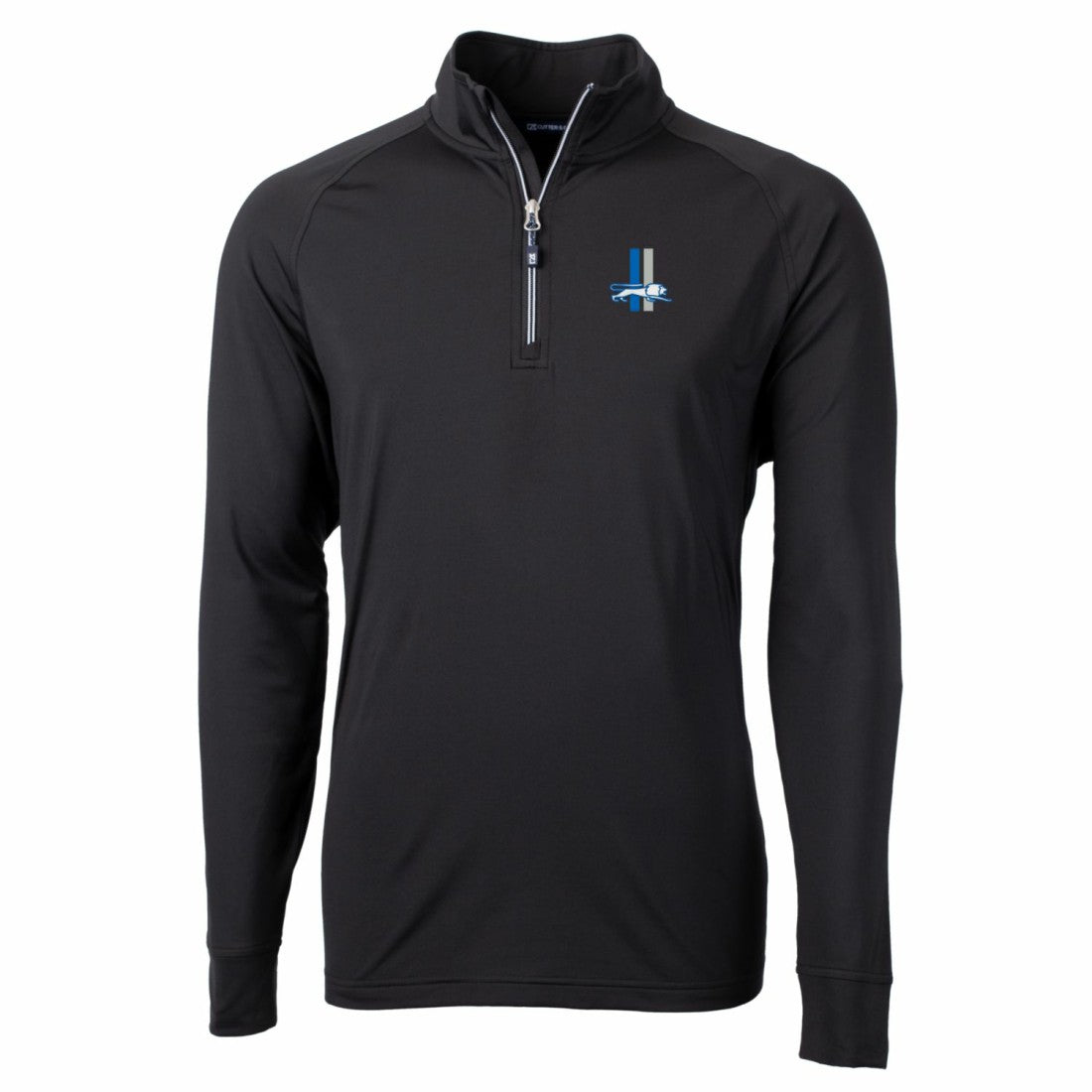 Detroit Lions Cutter & Buck Adapt Eco Knit Stretch Recycled Quarter-Zip Throwback Pullover Top Black