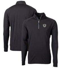 Las Vegas Raiders Cutter & Buck Adapt Eco Knit Stretch Recycled Quarter-Zip Throwback Pullover Top Black