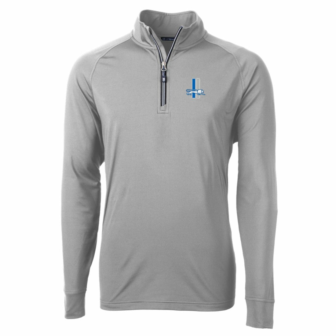 Detroit Lions Cutter & Buck Adapt Eco Knit Stretch Recycled Quarter-Zip Throwback Pullover Top Gray