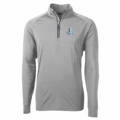 Detroit Lions Cutter & Buck Adapt Eco Knit Stretch Recycled Quarter-Zip Throwback Pullover Top Gray