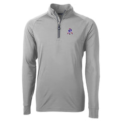 New England Patriots Cutter & Buck Adapt Eco Knit Stretch Recycled Quarter-Zip Throwback Pullover Top Gray