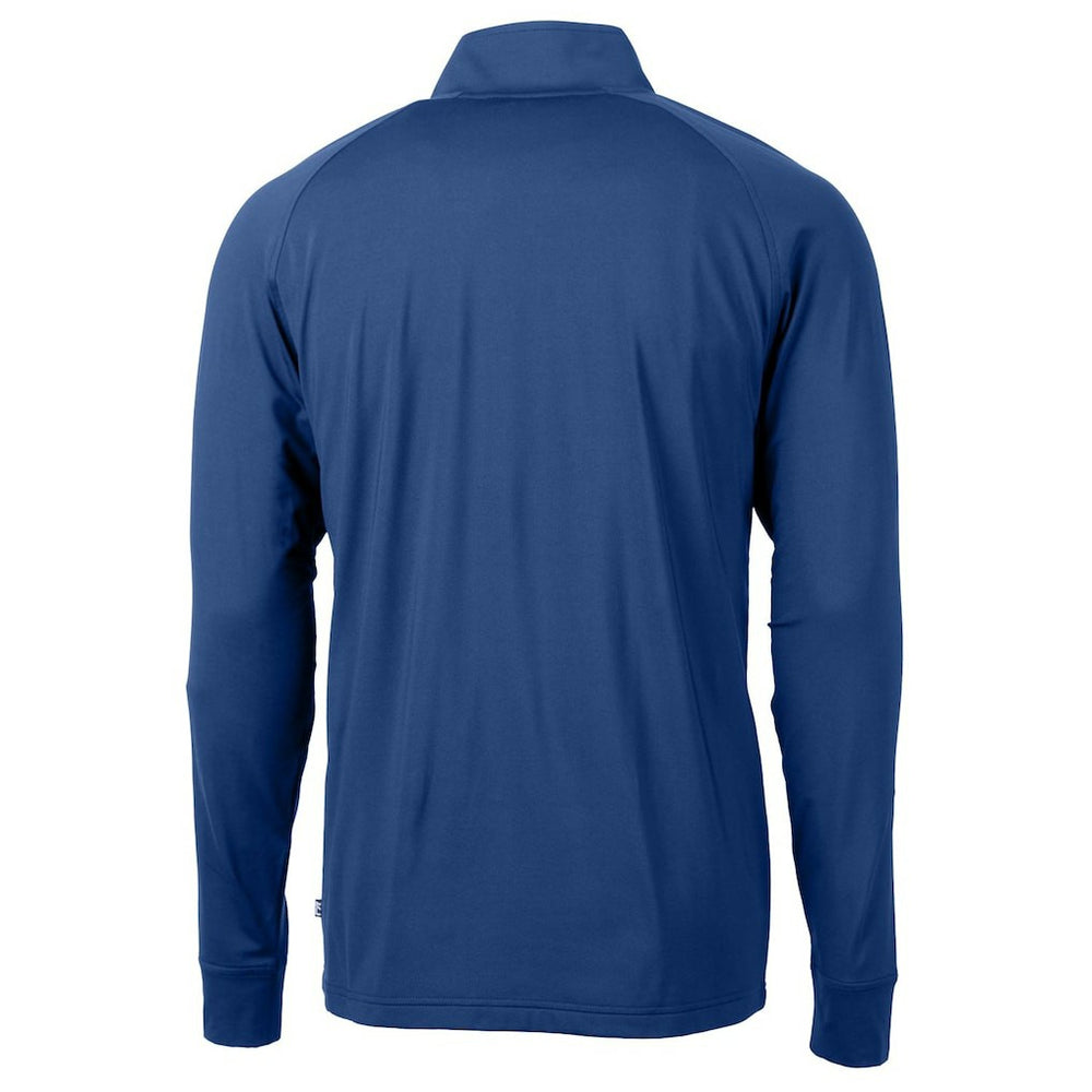 Seattle Seahawks Cutter & Buck Adapt Eco Knit Stretch Recycled Quarter-Zip Throwback Pullover Top Royal