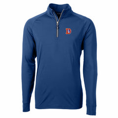 Denver Broncos Cutter & Buck Adapt Eco Knit Stretch Recycled Quarter-Zip Throwback Pullover Top Royal