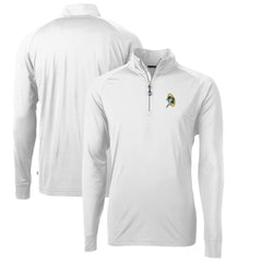 Green Bay Packers Cutter & Buck Adapt Eco Knit Stretch Recycled Quarter-Zip Throwback Pullover Top White