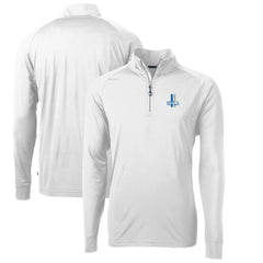 Detroit Lions Cutter & Buck Adapt Eco Knit Stretch Recycled Quarter-Zip Throwback Pullover Top White