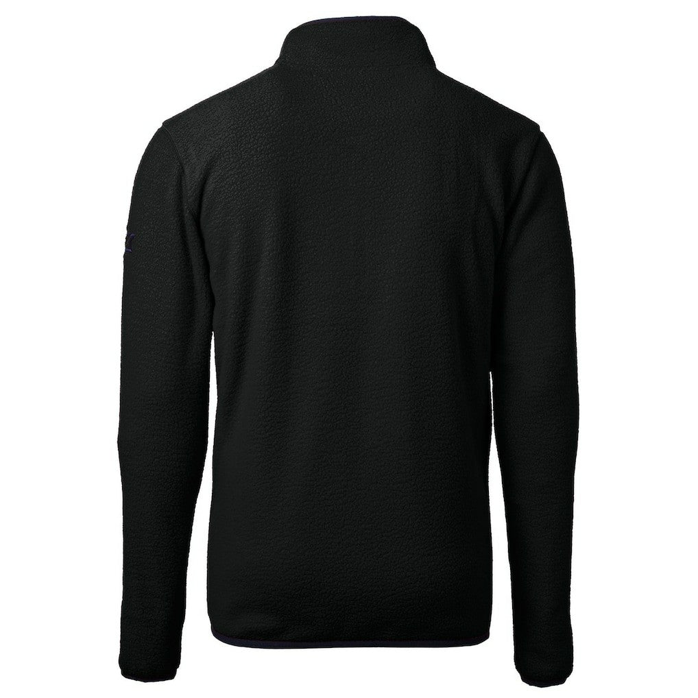 New Orleans Saints Cutter & Buck Throwback Eco Sherpa Fleece Quarter-Zip Pullover Jacket Black