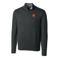 Cincinnati Bengals Cutter & Buck Throwback Logo Lakemont Tri-Blend Quarter-Zip Pullover Sweater Heather Charcoal