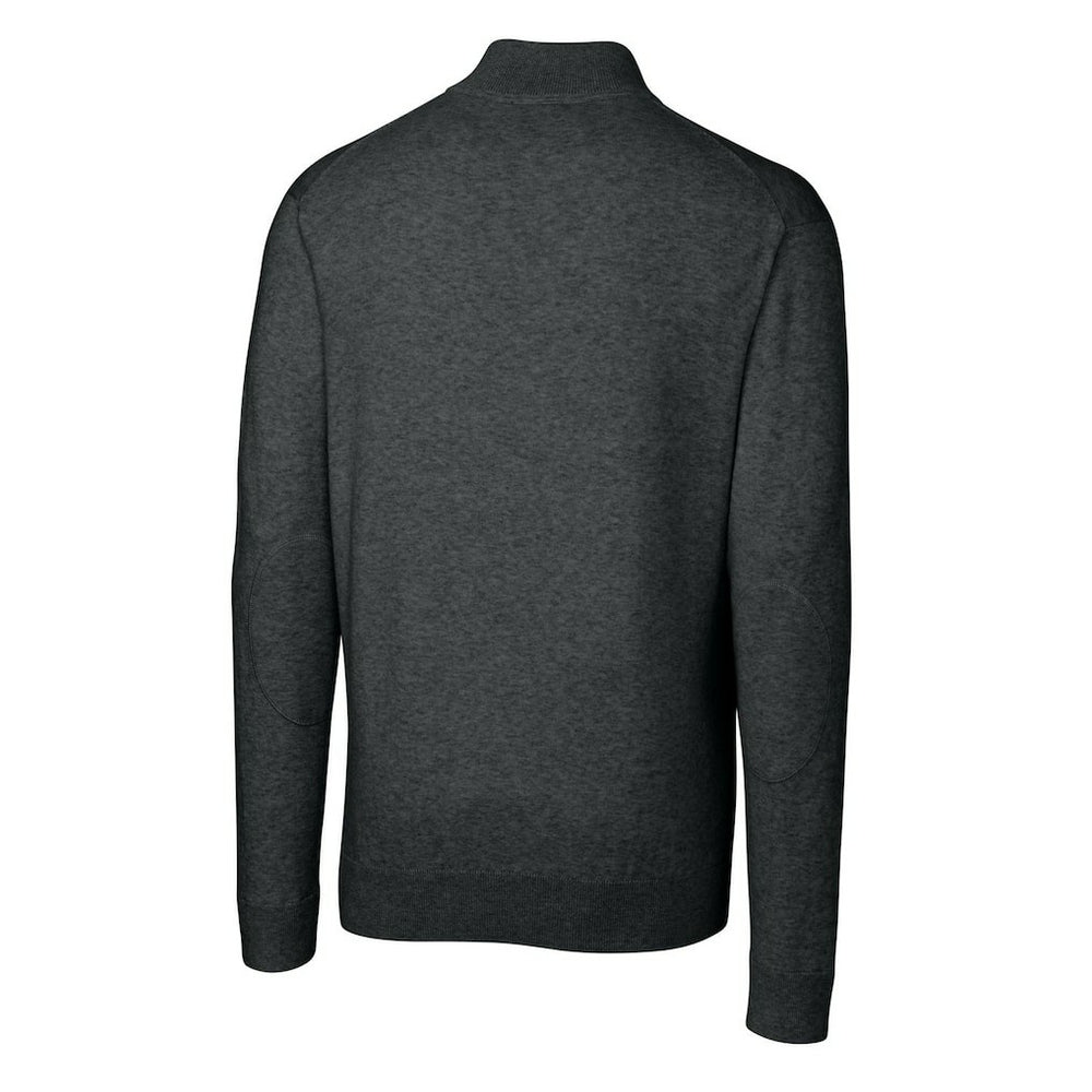 Cincinnati Bengals Cutter & Buck Throwback Logo Lakemont Tri-Blend Quarter-Zip Pullover Sweater Heather Charcoal