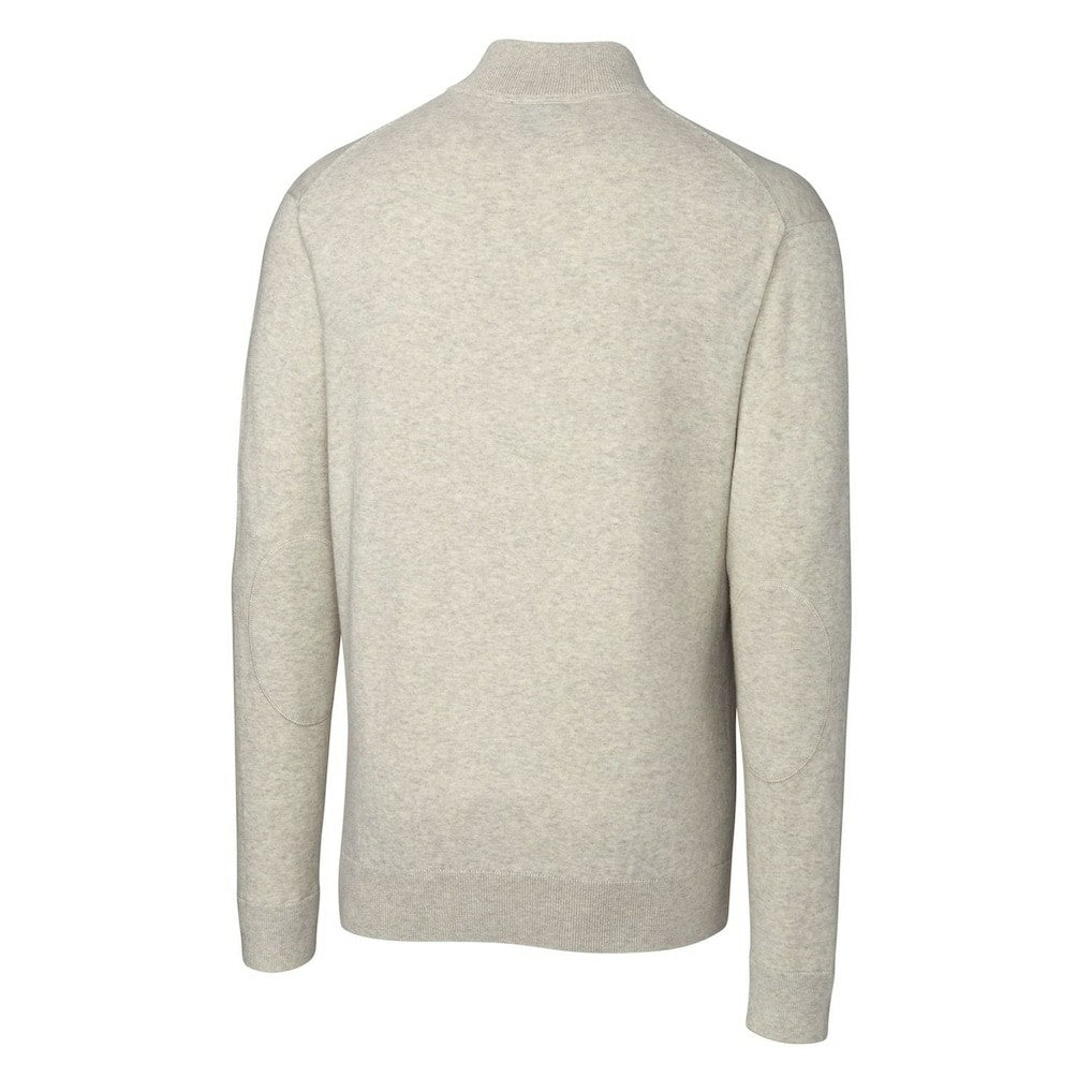 New Orleans Saints Cutter & Buck Throwback Logo Lakemont Tri-Blend Quarter-Zip Pullover Sweater Oatmeal