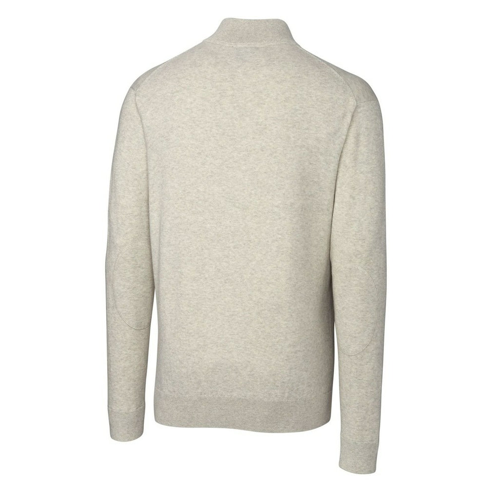New Orleans Saints Cutter & Buck Throwback Logo Lakemont Tri-Blend Quarter-Zip Pullover Sweater Oatmeal