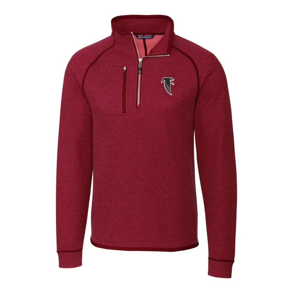 Atlanta Falcons Cutter & Buck Mainsail Sweater-Knit Half-Zip Pullover Jacket Red