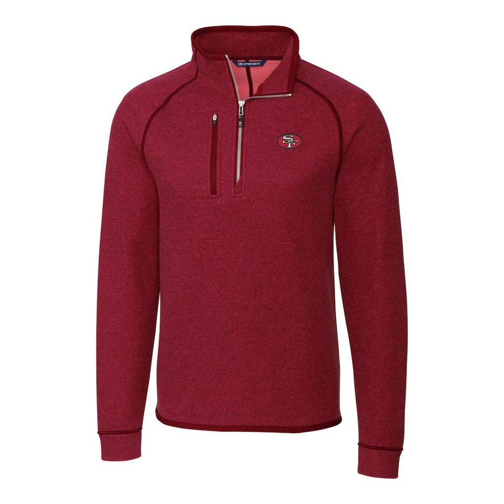 San Francisco 49ers Cutter & Buck Mainsail Sweater-Knit Half-Zip Pullover Jacket Scarlet
