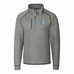 Detroit Lions Cutter & Buck Throwback Logo Mainsail Sweater-Knit Half-Zip Pullover Jacket Heather Gray