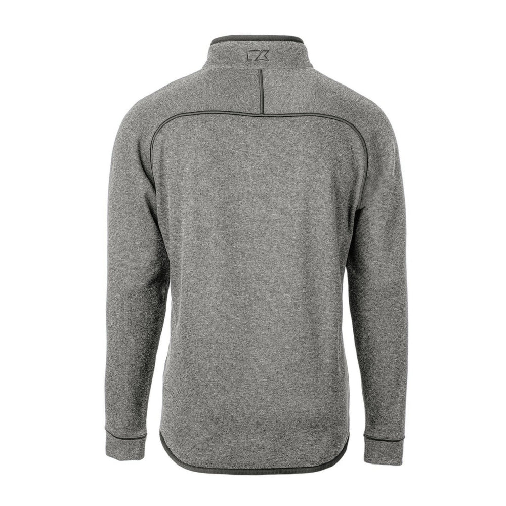 Detroit Lions Cutter & Buck Throwback Logo Mainsail Sweater-Knit Half-Zip Pullover Jacket Heather Gray