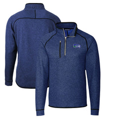 Seattle Seahawks Cutter & Buck Throwback Logo Mainsail Sweater-Knit Half-Zip Pullover Jacket Heather Royal