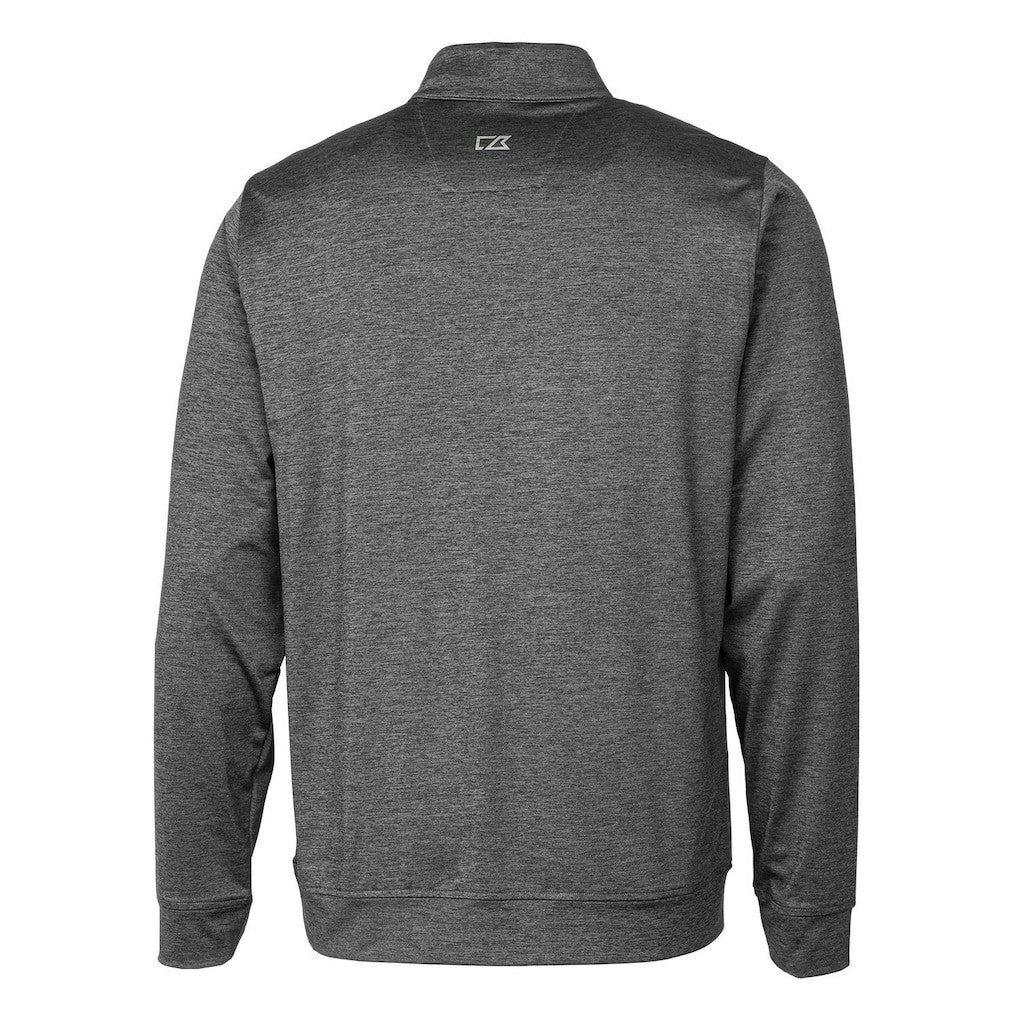 Cleveland Browns Cutter & Buck Stealth Heathered Throwback Logo Quarter-Zip Pullover Top Steel