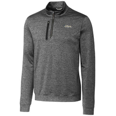 New York Jets Cutter & Buck Stealth Heathered Throwback Logo Quarter-Zip Pullover Top Steel