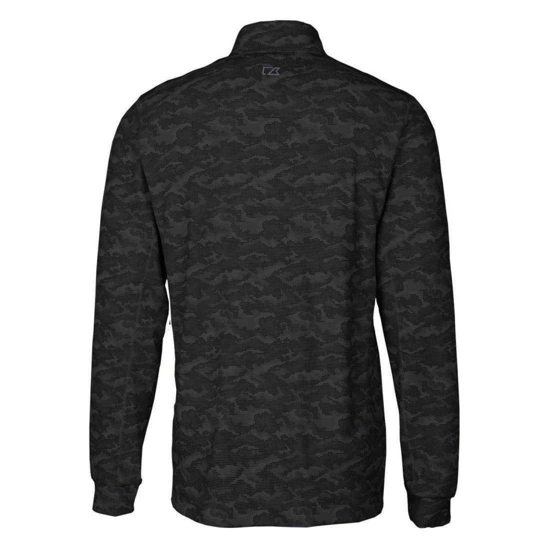 Detroit Lions Cutter & Buck Throwback Logo Traverse Camo Print Stretch Quarter-Zip Pullover Top Black