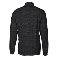 Detroit Lions Cutter & Buck Throwback Logo Traverse Camo Print Stretch Quarter-Zip Pullover Top Black