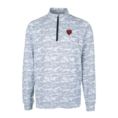 Chicago Bears Cutter & Buck Throwback Logo Traverse Camo Print Stretch Quarter-Zip Pullover Top Charcoal