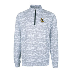 Pittsburgh Steelers Cutter & Buck Throwback Logo Traverse Camo Print Stretch Quarter-Zip Pullover Top Charcoal