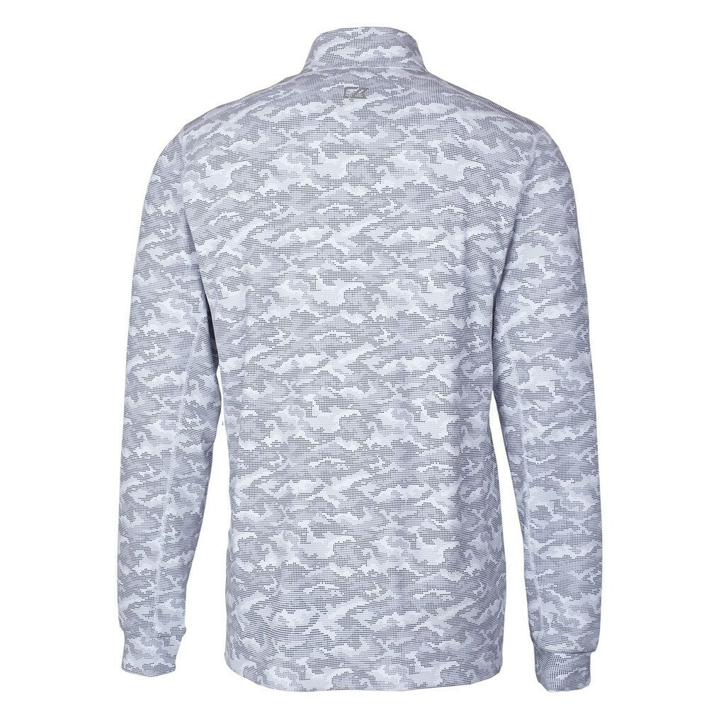 Pittsburgh Steelers Cutter & Buck Throwback Logo Traverse Camo Print Stretch Quarter-Zip Pullover Top Charcoal