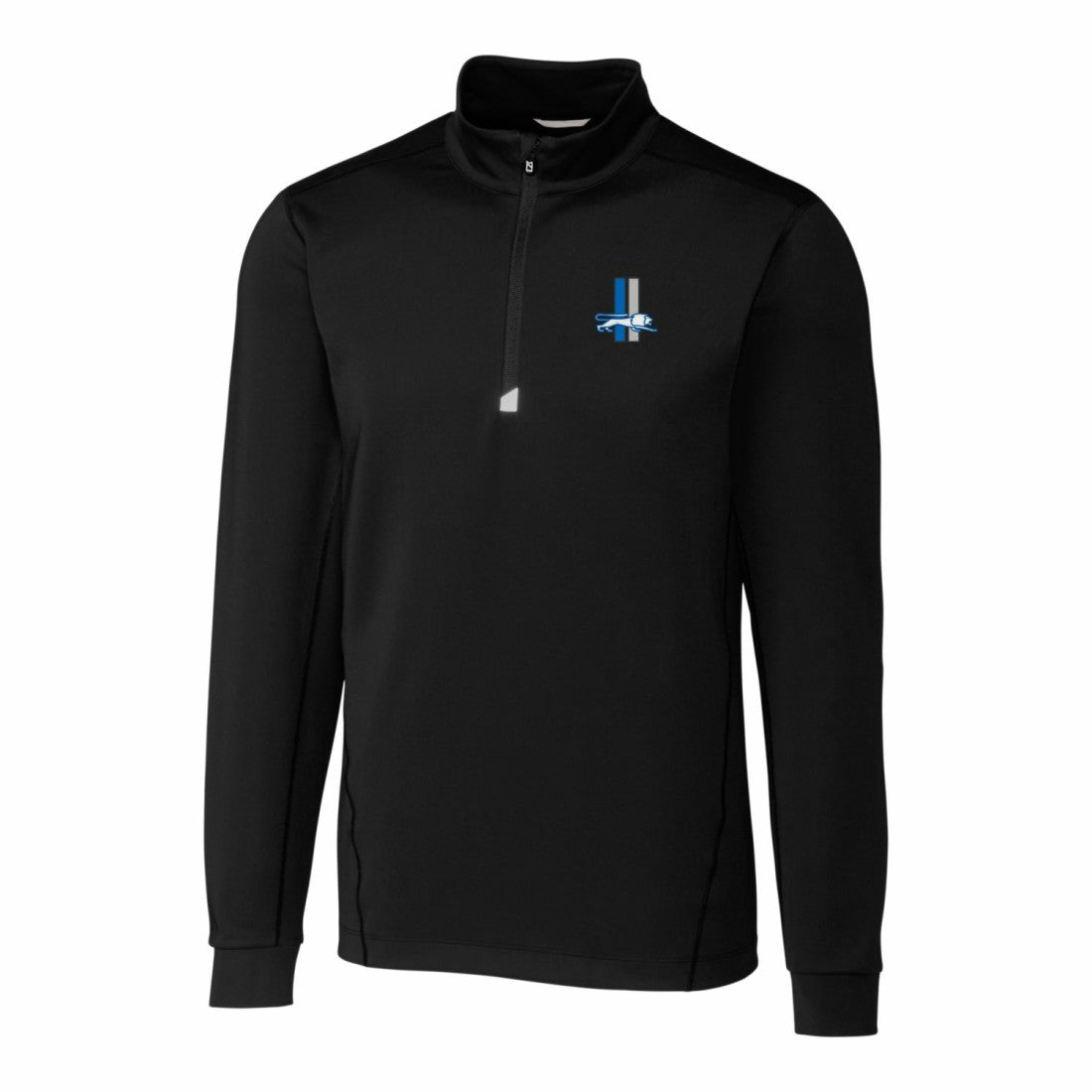 Detroit Lions Cutter & Buck Throwback Logo Traverse Stretch Quarter-Zip Pullover Top Black