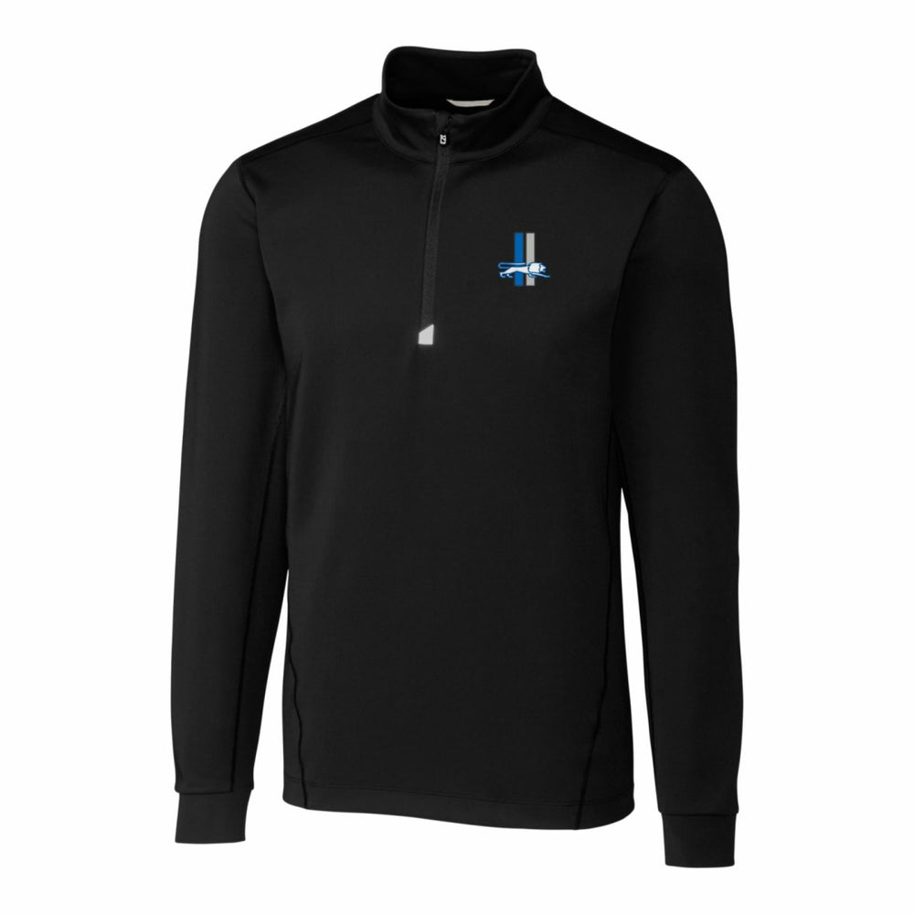 Detroit Lions Cutter & Buck Throwback Logo Traverse Stretch Quarter-Zip Pullover Top Black