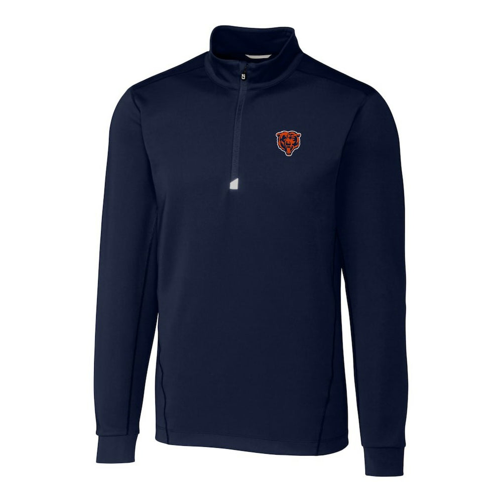 Chicago Bears Cutter & Buck Throwback Logo Traverse Stretch Quarter-Zip Pullover Top Navy