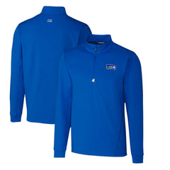 Seattle Seahawks Cutter & Buck Throwback Logo Traverse Stretch Quarter-Zip Pullover Top Royal