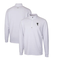 Atlanta Falcons Cutter & Buck Throwback Logo Traverse Stretch Quarter-Zip Pullover Top White