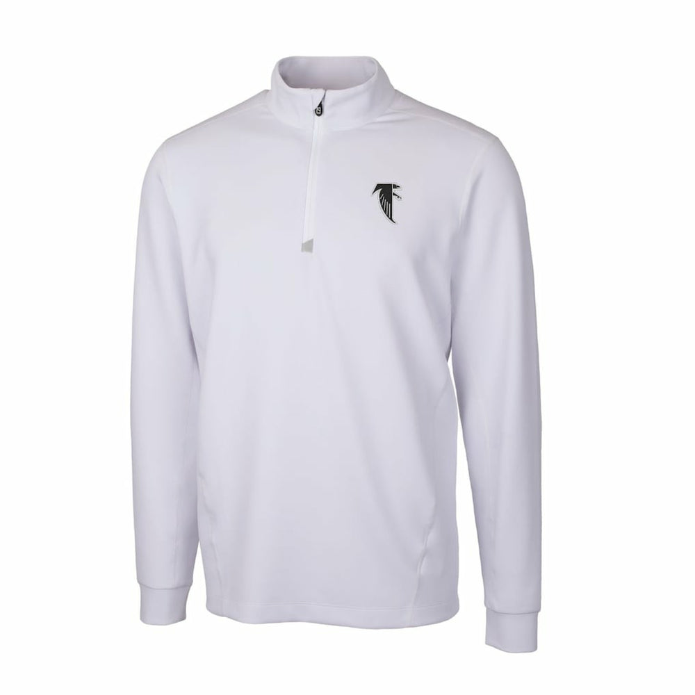Atlanta Falcons Cutter & Buck Throwback Logo Traverse Stretch Quarter-Zip Pullover Top White