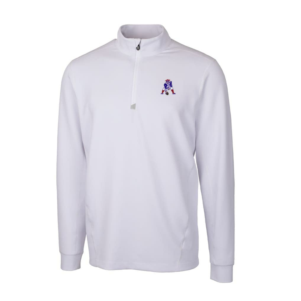 New England Patriots Cutter & Buck Throwback Logo Traverse Stretch Quarter-Zip Pullover Top White