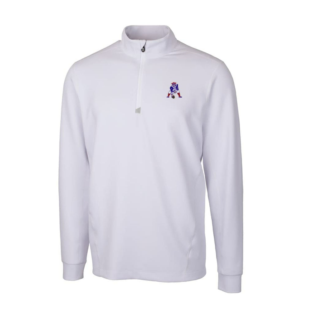 New England Patriots Cutter & Buck Throwback Logo Traverse Stretch Quarter-Zip Pullover Top White
